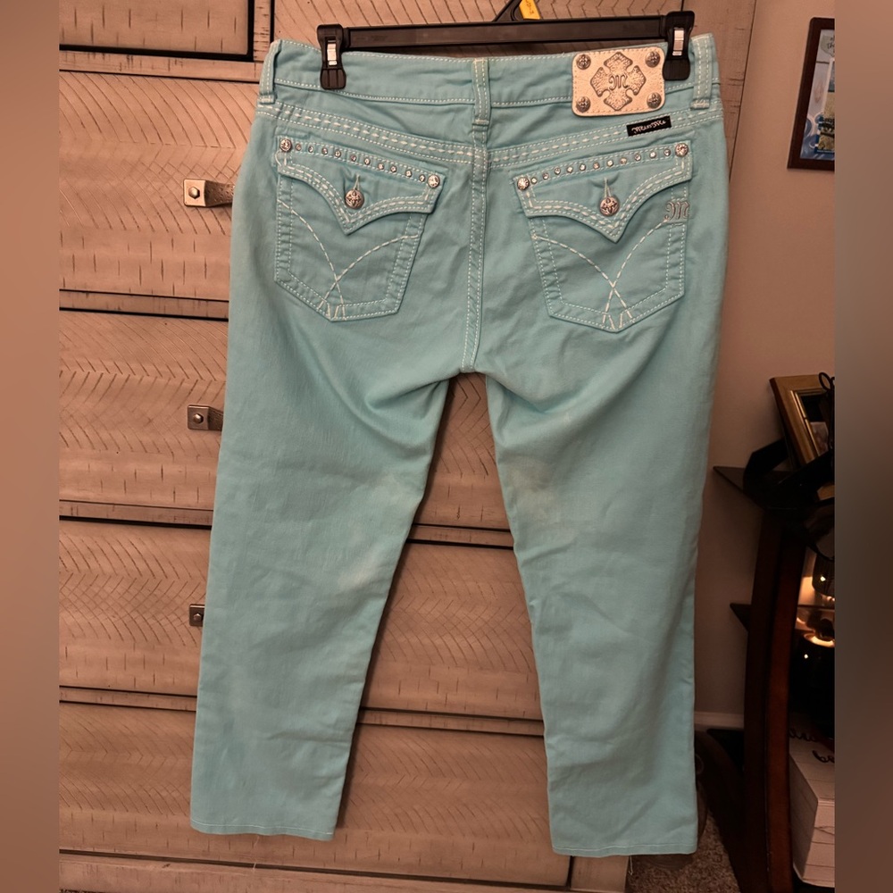 Miss Me Aqua Blue Skinny Jeans - Picture 8 of 10